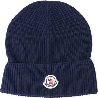 Moncler Ribbed Wool Beanie Navy