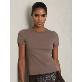Reiss Reiss Mink Jolie Stretch-Cotton Crew-Neck T-Shirt