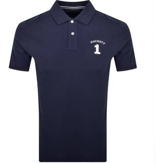 Hackett Londontil mænd. HM563414 Heritage Number polo shirt blå (M), Casual, Bomuld, Korte ærmer