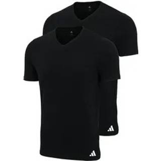 adidas 2-pak V-Neck Active Flex Cotton T-Shirt - Black - Large