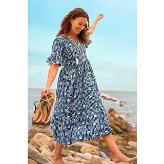 Brakeburn Brakeburn Blue Arrows Midi 100% Cotton Dress