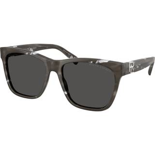 Ralph Lauren Kvinde RL8212 THE RICKY II 617587 Solbriller Acetat Sort Grå Firkantet Normal