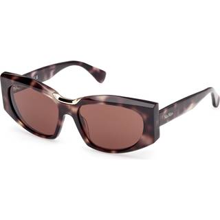 Max Mara Kvinde MM0144 SPARK-8 55E Solbriller Acetat Havana Brun Firkantet Normal