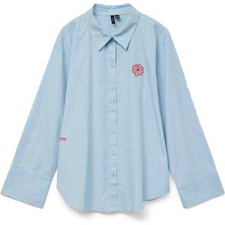 Vero Moda Skjorte - Charlotte - Air Blue Cloud Dancer/Twill