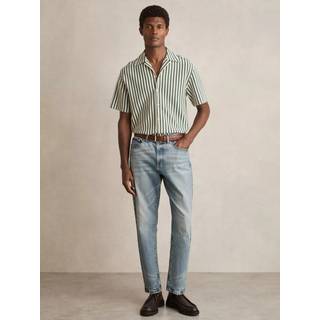 Reiss Reiss Trig Textured Stribet Cuban-Collar Skjorter