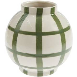 Porzellan Vase, Grün gestreift