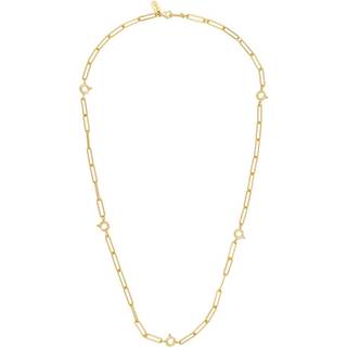 Ruth large chunky charm lock necklace, gold plated