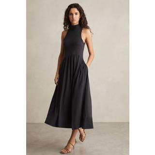 Reiss Reiss Navy Blake Jersey Sleeveless Midi Dress