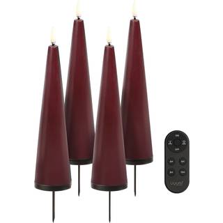Advent Cone LED-lys 4-pak Gaveæske, Wine Red