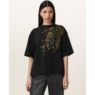 All Saints AllSaints Black Flow Cotton Amelie T-Shirt