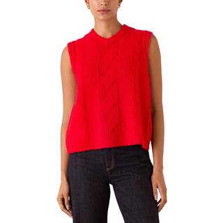Whistles Red Cable Detail Knitted TankL