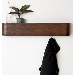 Kazai. Väggmonterad kappställ 'toke' - Modern design kappställ med dolda väggkrokar - massivt träfanérpanelbeläggar - ek mörk