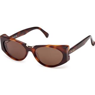Max Mara Kvinde MM0160 SPARK10 52E Solbriller Acetat Havana Brun Rund Normal
