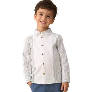 Angel & Rocket Angel & Rocket Dark Blue Chase Orange Colour Block Smart 100% Cotton Shirt