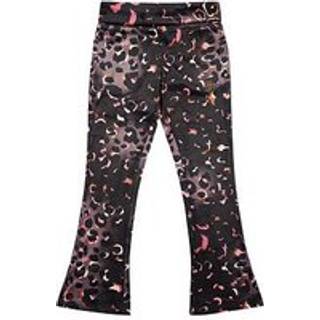 Juicy Couture Juicy Couture Black Girls Velour Leopard Print Deep Waistband Joggers