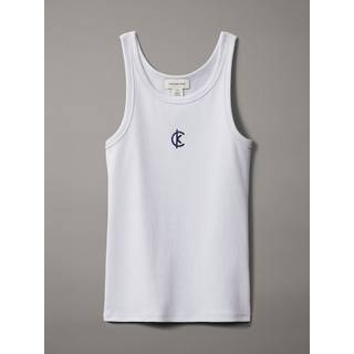 Ribbed Cotton Logo Tank Top - Multi - S