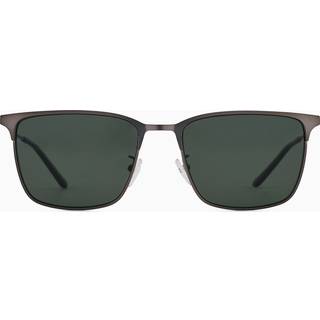Emporio Armani Mand EA2164D 30039A Solbriller Metal Grå Grøn Firkantet Polariseret