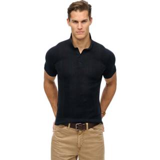 Superdry Superdry Eclipse Navy Short Sleeve Slim Fit Knitted Polo Shirt