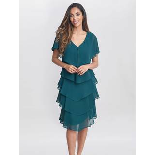 Gina Bacconi Gina Bacconi Green Bella Georgette Tiered Dress