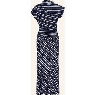 Reiss Reiss Blue Dillon Stripe-Print Draped Midi Dress