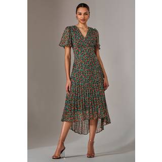 Jolie Moi Jolie Moi Black Dark Charlotte Pleated Chiffon Midmaxi Dress