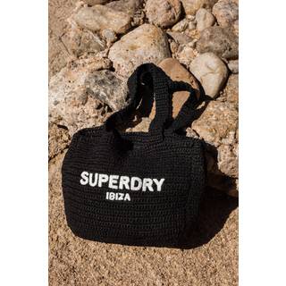 Superdry Superdry Black Crochet City 100% Cotton Tote Bag