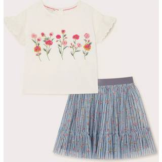 Monsoon Floral Print T-Shirt and Tulle Skirt Set3 - 4 år (98 - 104cm)