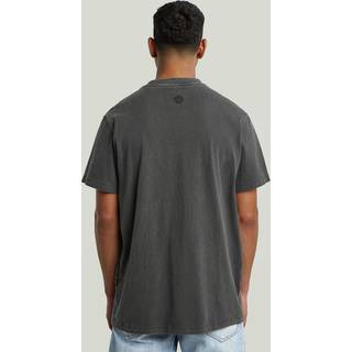 Multi Logo Overdyed Loose T-Shirt - Black - Men