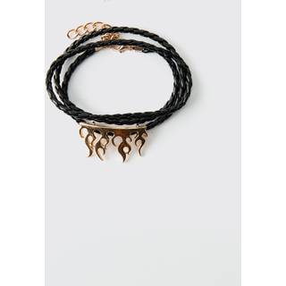 Mens Black Flame Plate Multi Pack Bracelet