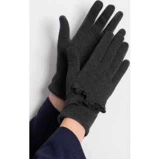 Totes Totes Grey Ladies Isotoner Thermal Smartouch Winter Gloves with Ruffle
