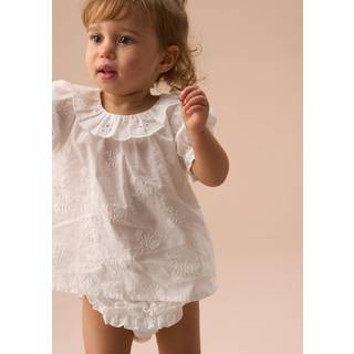 Angel & Rocket Angel & Rocket White Mia Ivory Embroidered Tunic And Bloomer Set