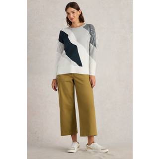 White Stuff White Stuff Grey Olive Abstract Jumper