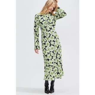 Ro & Zo Ro & Zo Green Floral Flute Sleeve Dress