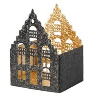 Lyshus i sort metal med dekorativ gavl