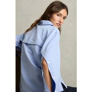 Reiss Reiss Blue Ali Lyocell-Blend Press-Stud Back Shirt