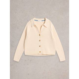 White Stuff White Stuff Natural Chaterly Collar 100% Cotton Cardigan