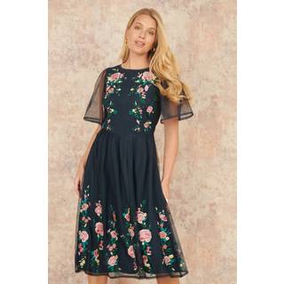 Yumi Broderet Mesh Sleeve Prom Skater KjoleEU 42 (UK 14)