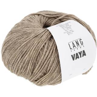 Lang Yarns Vaya 0026 Indhold: 74% bomuld, 16% uld, 10% yak Vægt/længde: 50 g = ca. 200 m Anbefalede pinde: 3.50–4.00 mm Strikkefasthed: 10 x 10 cm = 24 m x 34 p Vask: Uldprogram, max 30°C / Tåler ikke tørretumbling.