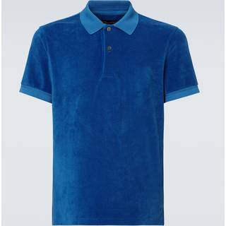 Tom Ford Cotton-blend terry polo shirt - blue - EU 58