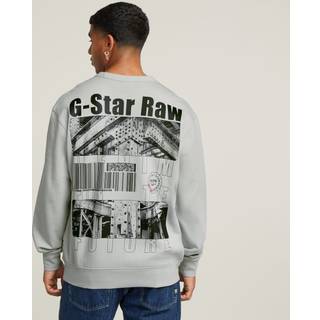 Substance Back Graphic Relaxed Sweater - Grey - Men