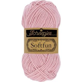 Scheepjes Softfun 2653 Flamingo Indhold: 60% Bomuld / 40% Akryl Vægt/længde: 50 gram = ca. 140 meter Anbefalede pinde: 3.50-4.00 mm Strikkefasthed: 10 cm = 21 x 30 m Maskinvask / Skåneprogram max 30°C.