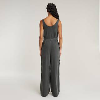 Overdyed Utility Loose Jumpsuit - Black - Women