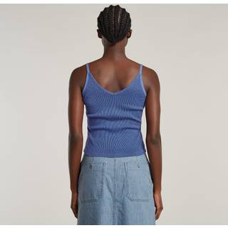 Spaghetti Strap Rib Top - Medium blue - Women