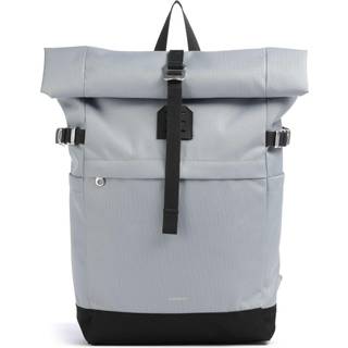Sandqvist Icon Rolltop Backpack M - Ice Blue with Black Leather - One Size