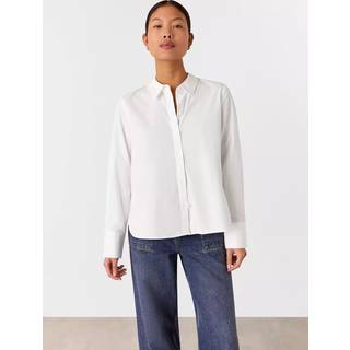 Whistles Whistles White Petite Boxy 100% Cotton Shirt