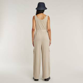 Overdyed Utility Loose Jumpsuit - Beige - Women