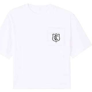 Cropped Shield Logo T-shirt - White - M