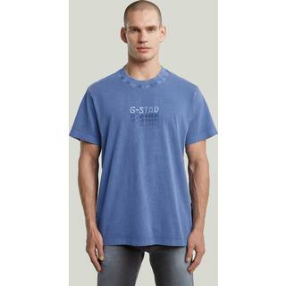 Multi Logo Overdyed Loose T-Shirt - Medium blue - Men