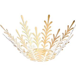 Metallteelichthalter Tannenzweige Gold