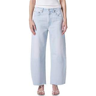 Agolde Low Curve Fray mid-rise barrel-leg jeans - blue - XS-S